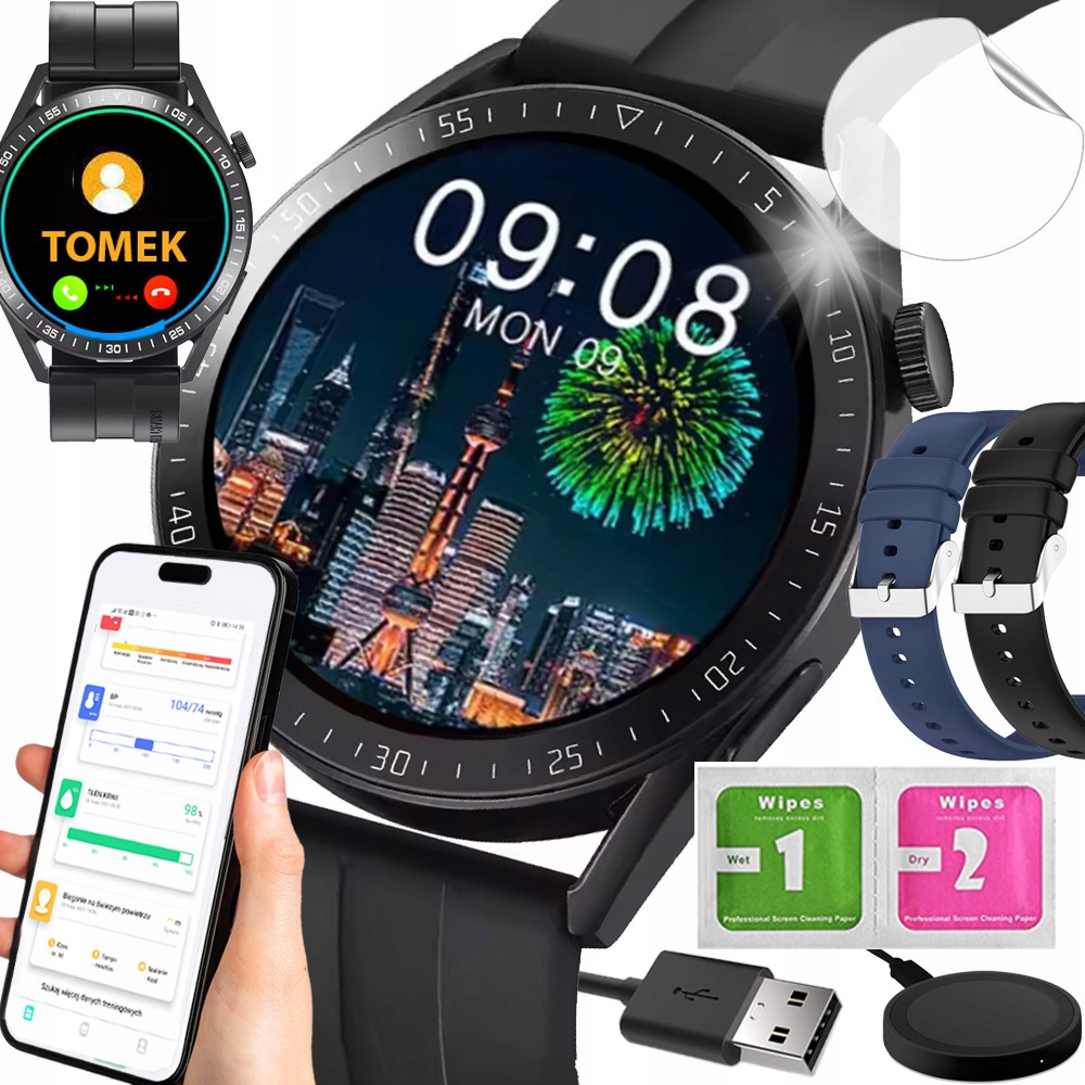 Inteligentné hodinky Smart-Trend SMARTWATCH SMART SPORT WATCH POLISH MENU čierna + 2 ďalšie produkty